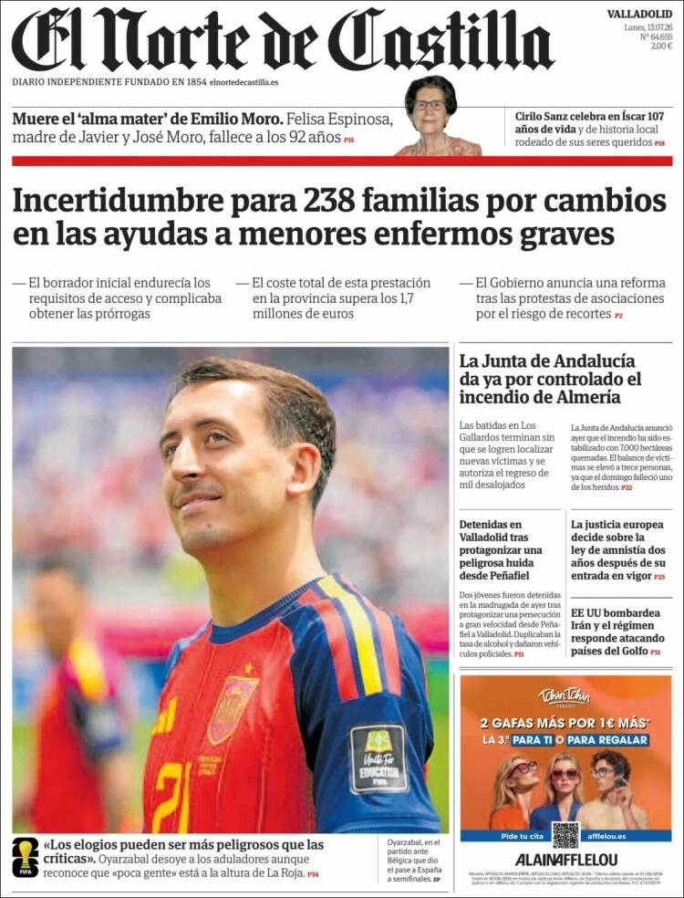 Portada de Norte de Castilla - Valladolid (Espa&ntilde;a)