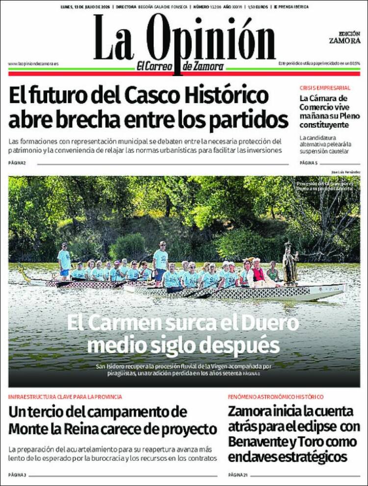 Portada de La Opinión - El Correo de Zamora (Espa&ntilde;a)