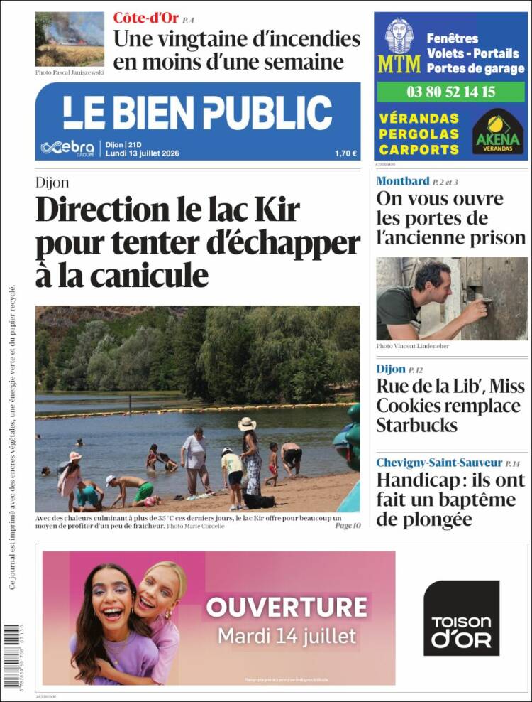 Portada de Le Bien Public (Francia)