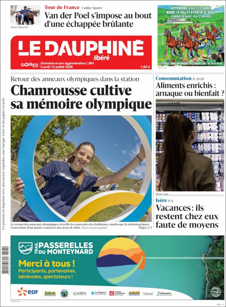 Portada de Le Dauphiné Libéré (Francia)