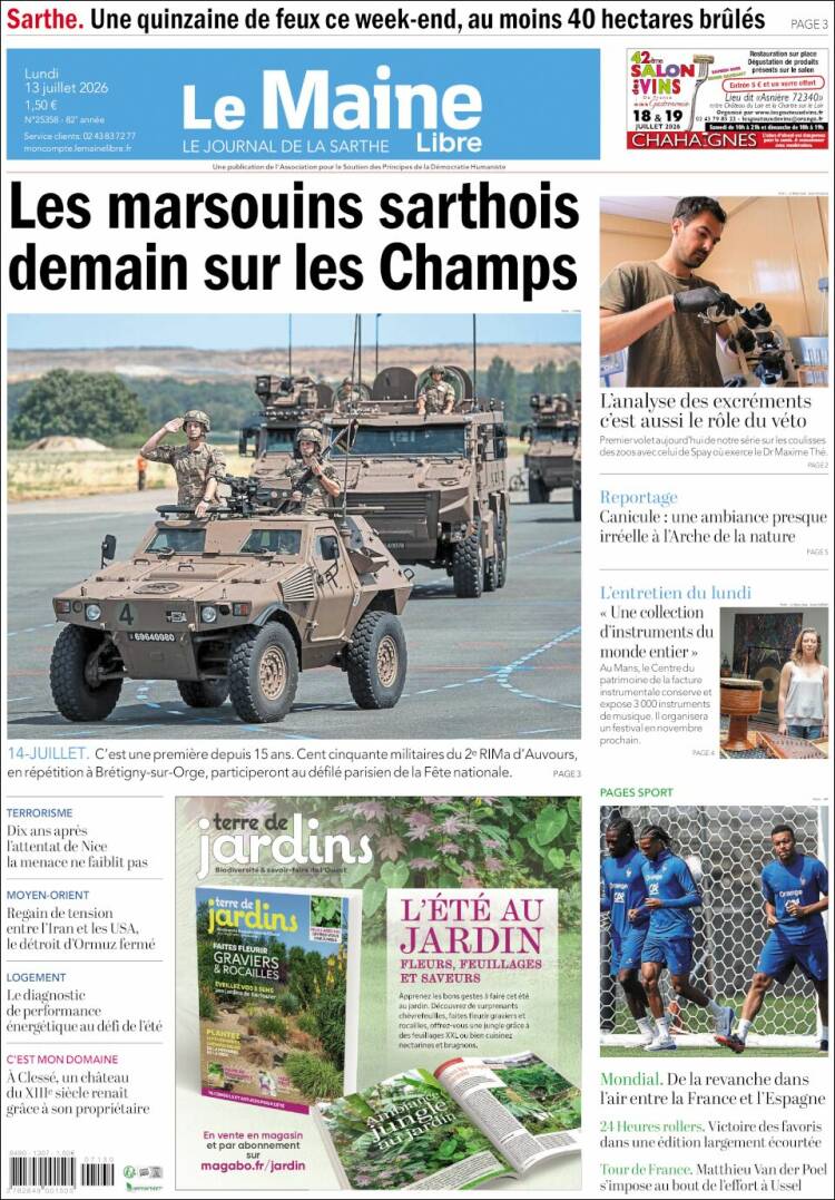 Portada de Le Maine Libre (Francia)