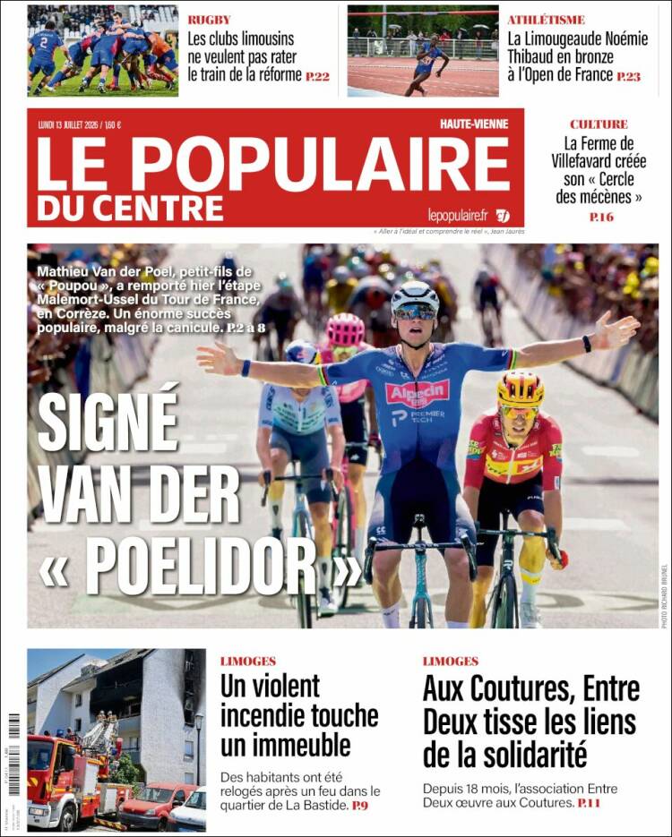 Portada de Le Populaire du Centre (Francia)