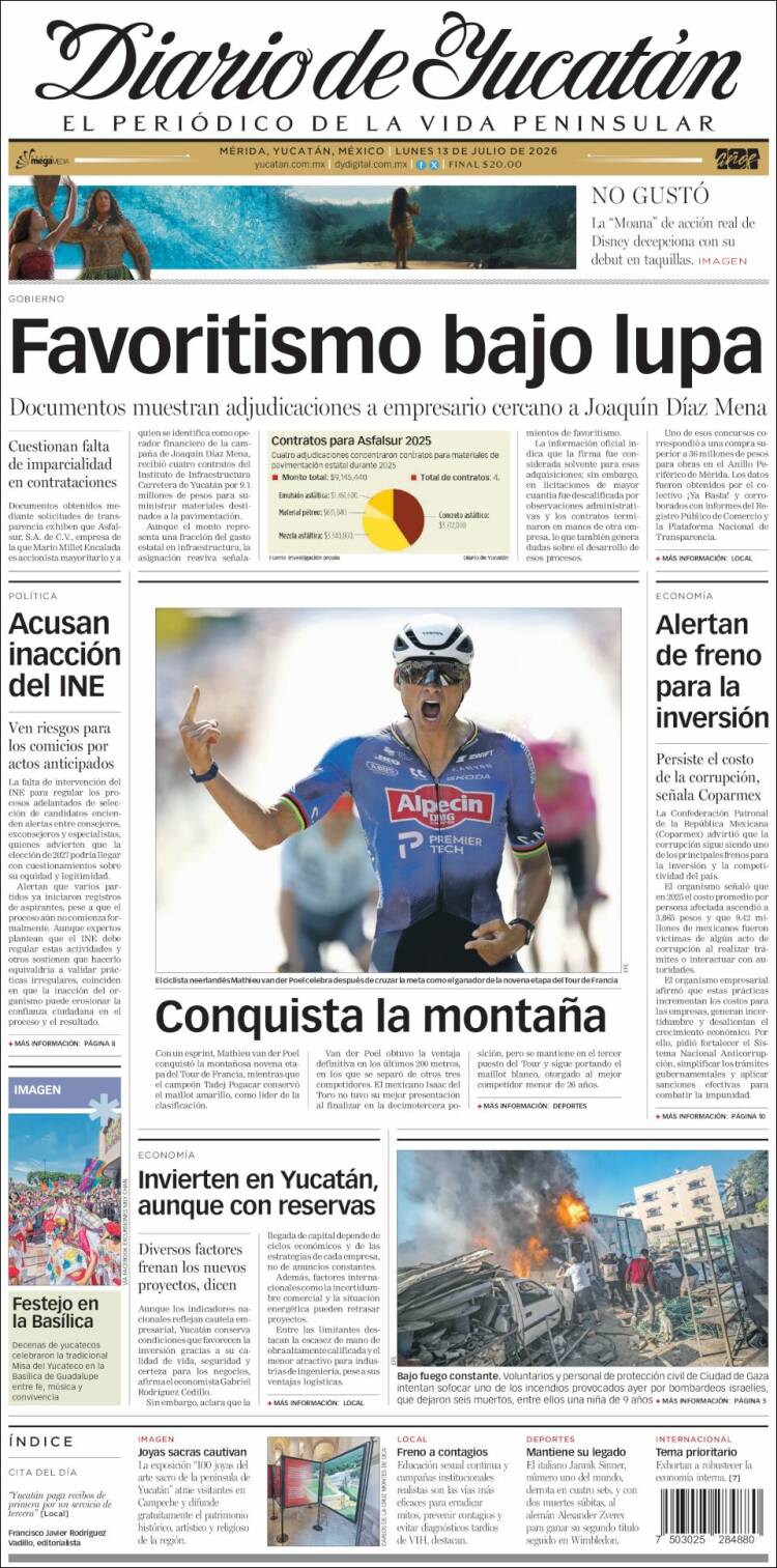 Portada de Diario de Yucatán (M&eacute;xico)