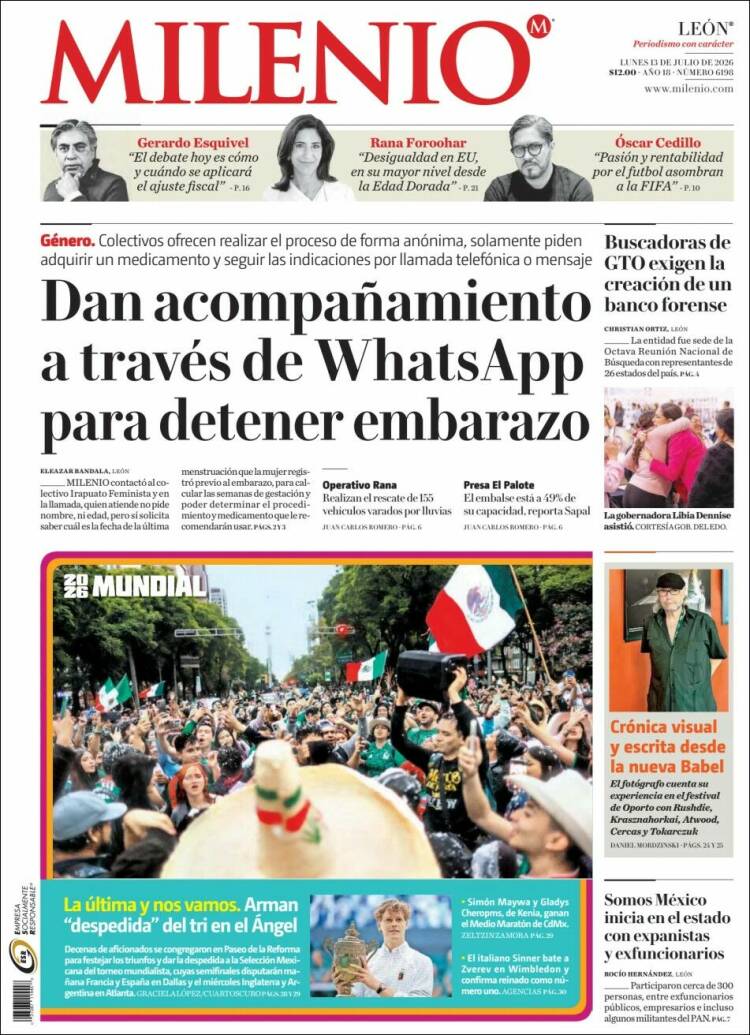 Portada de Milenio de León (M&eacute;xico)