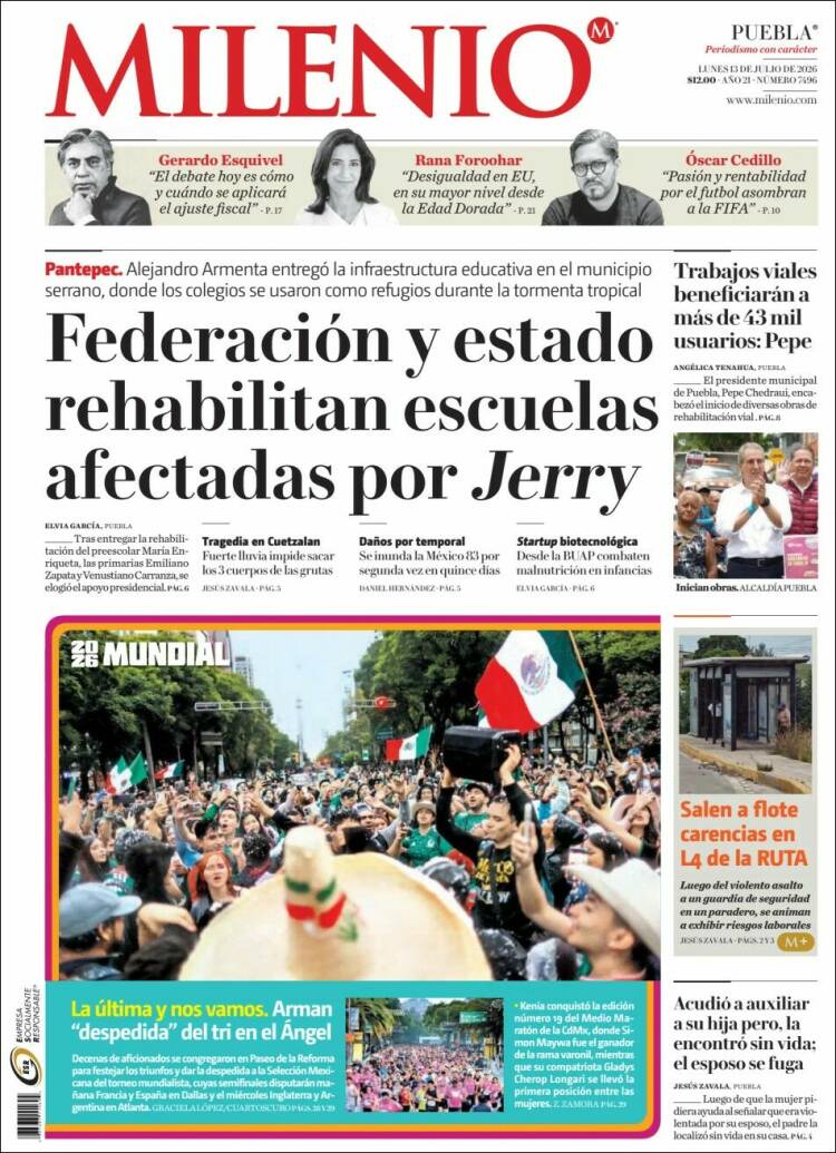 Portada de Milenio de Puebla (M&eacute;xico)