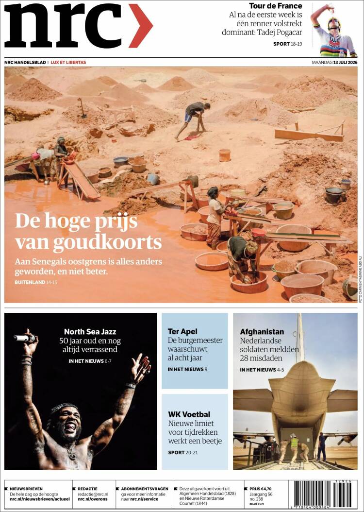 Portada de NRC Handelsblad (Pa&iacute;ses Bajos)