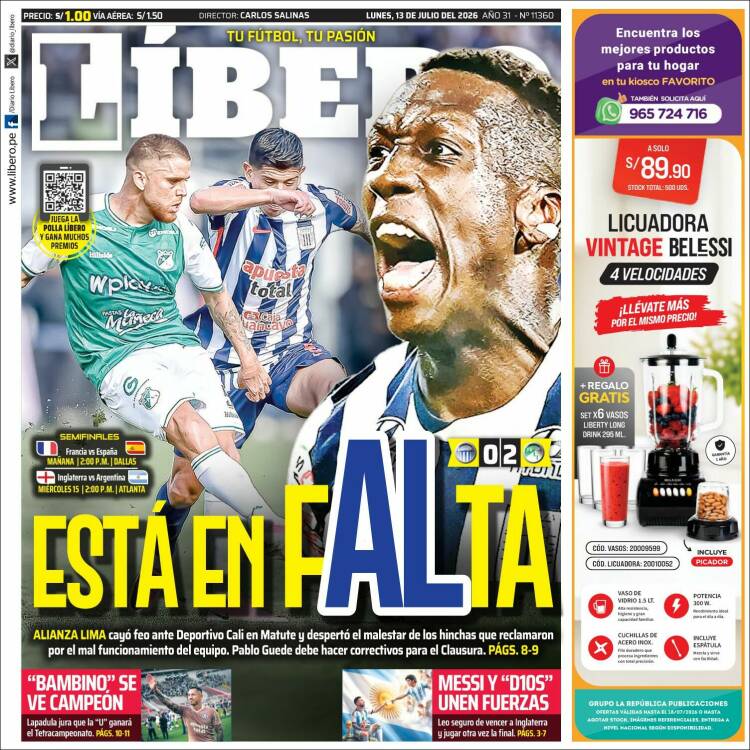 Portada de Líbero (Per&uacute;)
