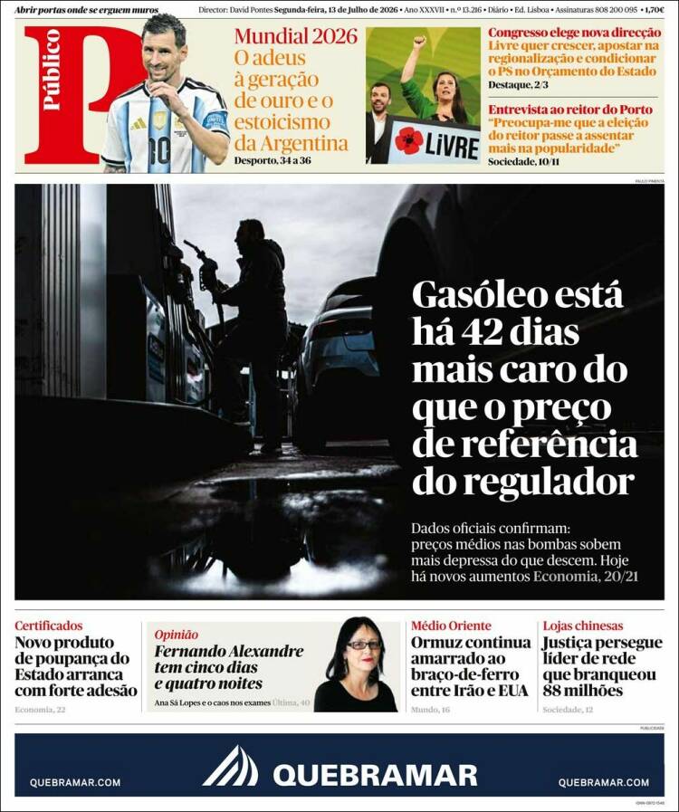 Portada de Público (Portugal)