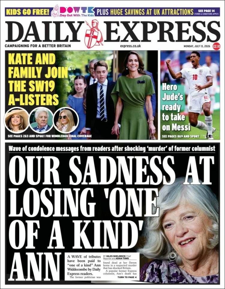 Portada de Daily Express (Reino Unido)