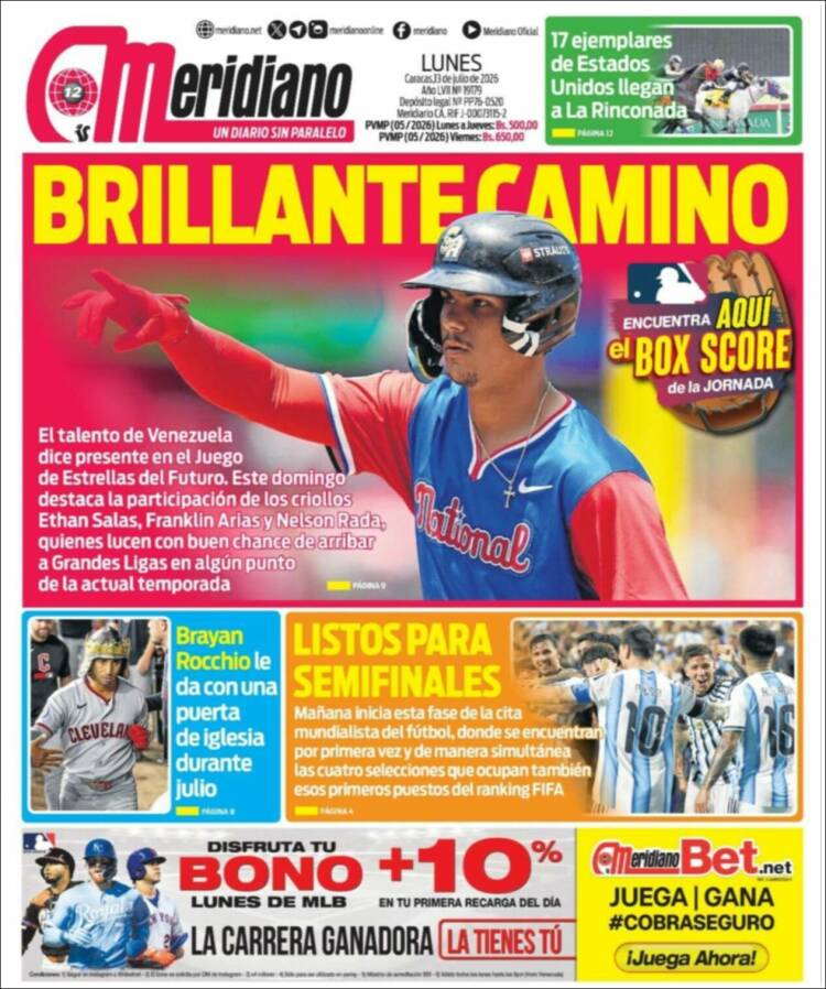 Portada de Meridiano (Venezuela)