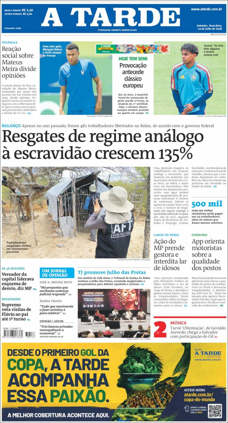 Portada de Diário A Tarde (Brasil)