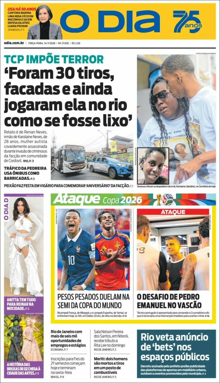Portada de O Dia (Brasil)
