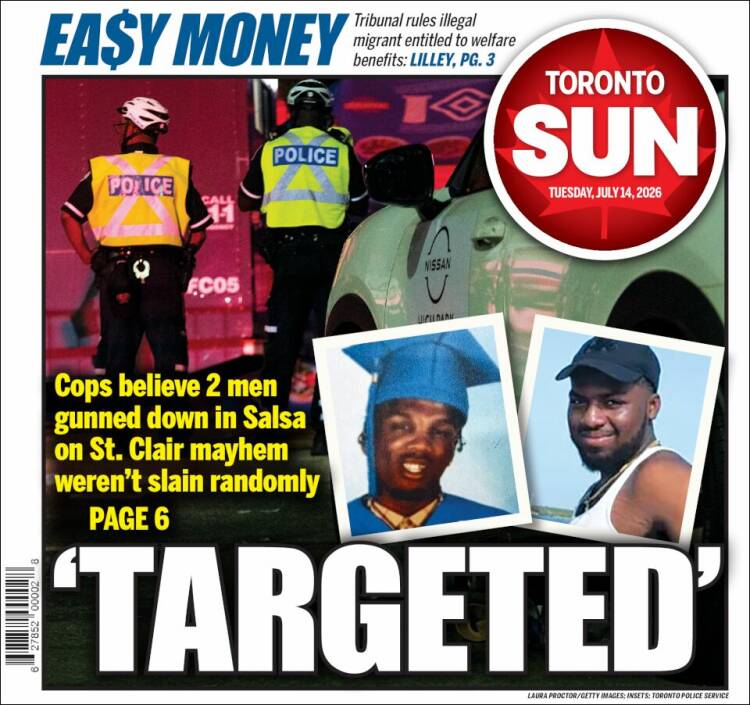 Portada de The Toronto Sun (Canad&aacute;)
