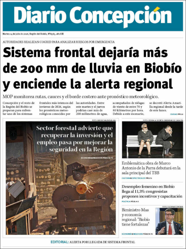 Portada de Diario de Concepción (Chile)