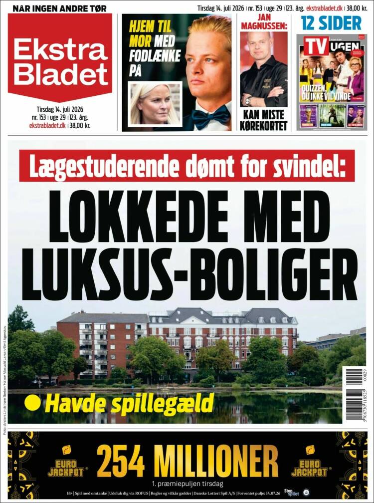 Portada de Ekstra Bladet (Dinamarca)