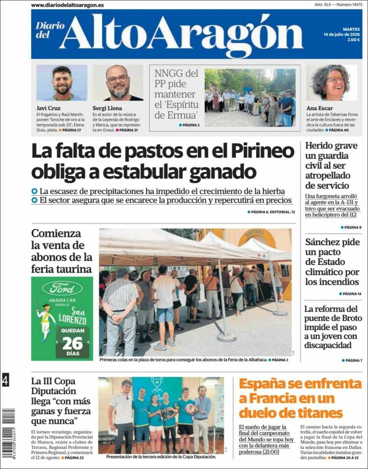 Portada de Diario del AltoAragón (Espa&ntilde;a)