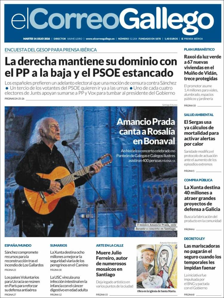Portada de El Correo Gallego (Espa&ntilde;a)