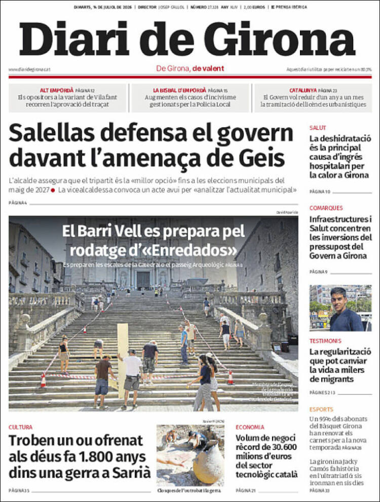 Portada de Diari de Girona (Espa&ntilde;a)