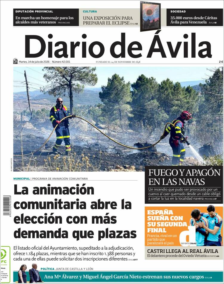 Portada de Diario de Ávila (Espa&ntilde;a)