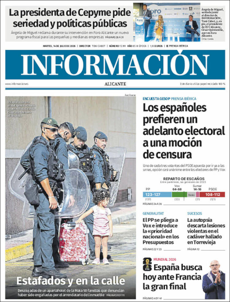 Portada de Diario Información (Espa&ntilde;a)