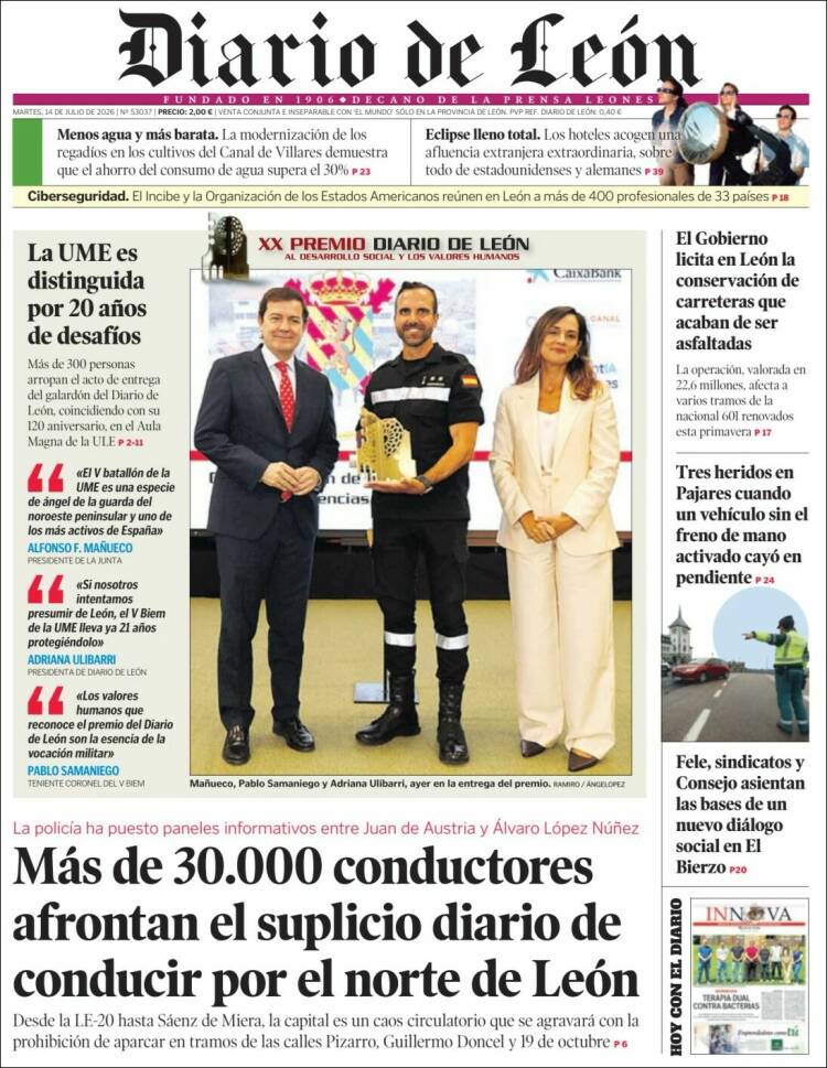 Portada de Diario de León (Espa&ntilde;a)