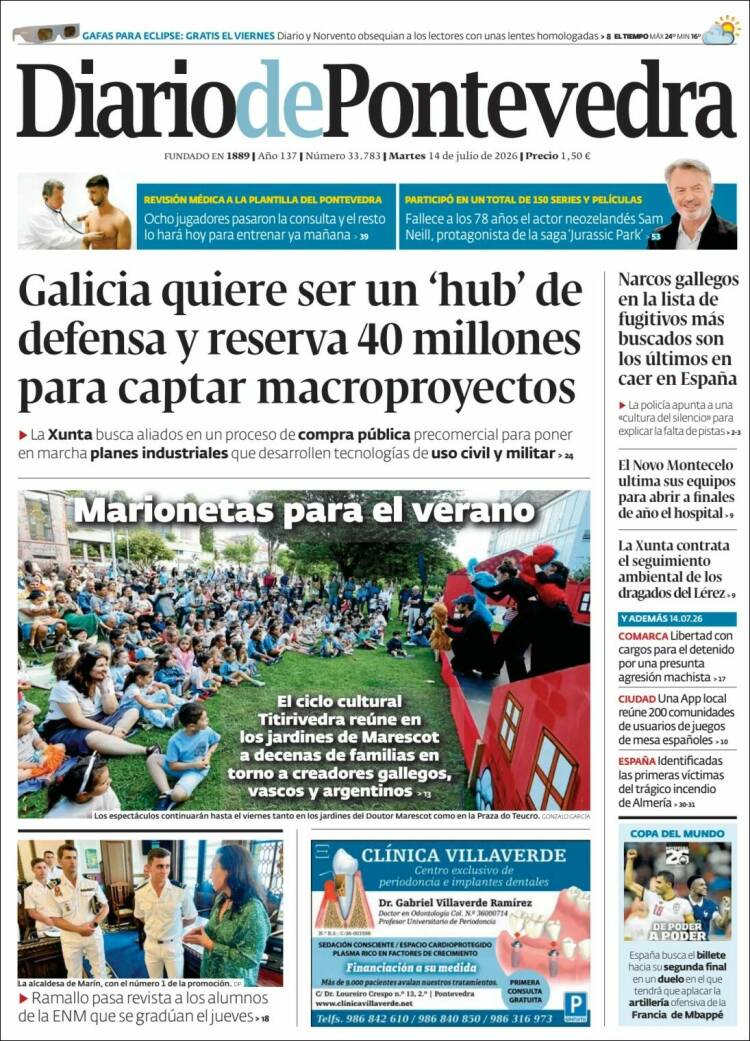 Portada de Diario de Pontevedra (Espa&ntilde;a)