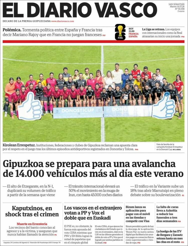Portada de Diario Vasco (Espa&ntilde;a)