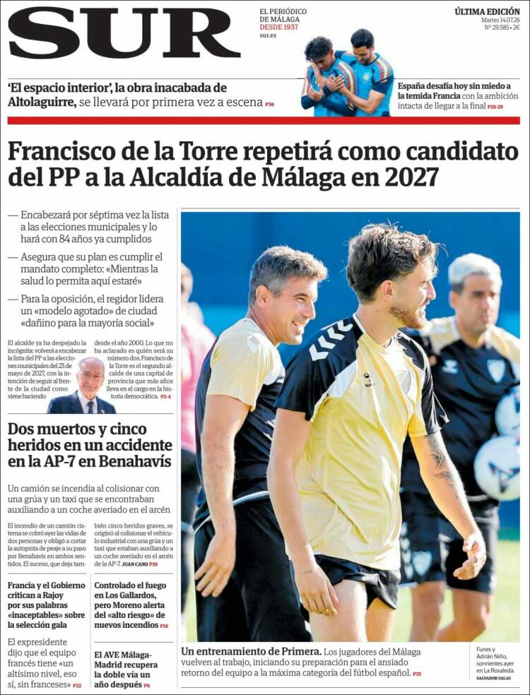 Portada de Diario el Sur (Espa&ntilde;a)