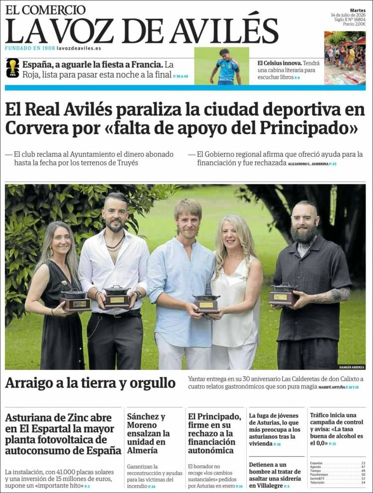 Portada de El Comercio - Avilés (Espa&ntilde;a)