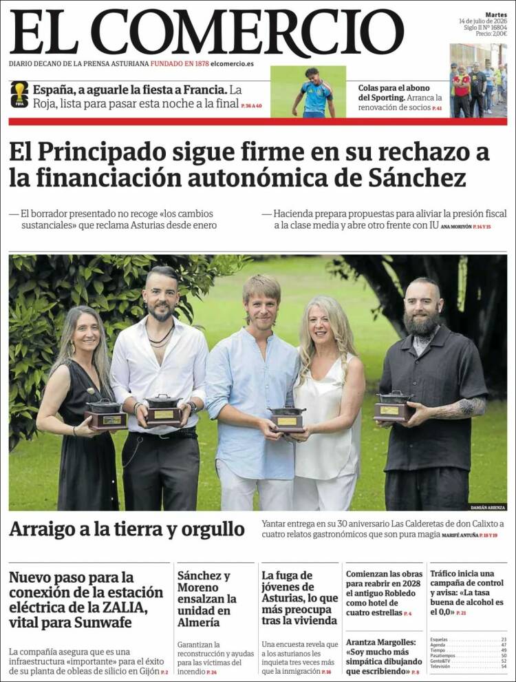 Portada de El Comercio - Gijón (Espa&ntilde;a)