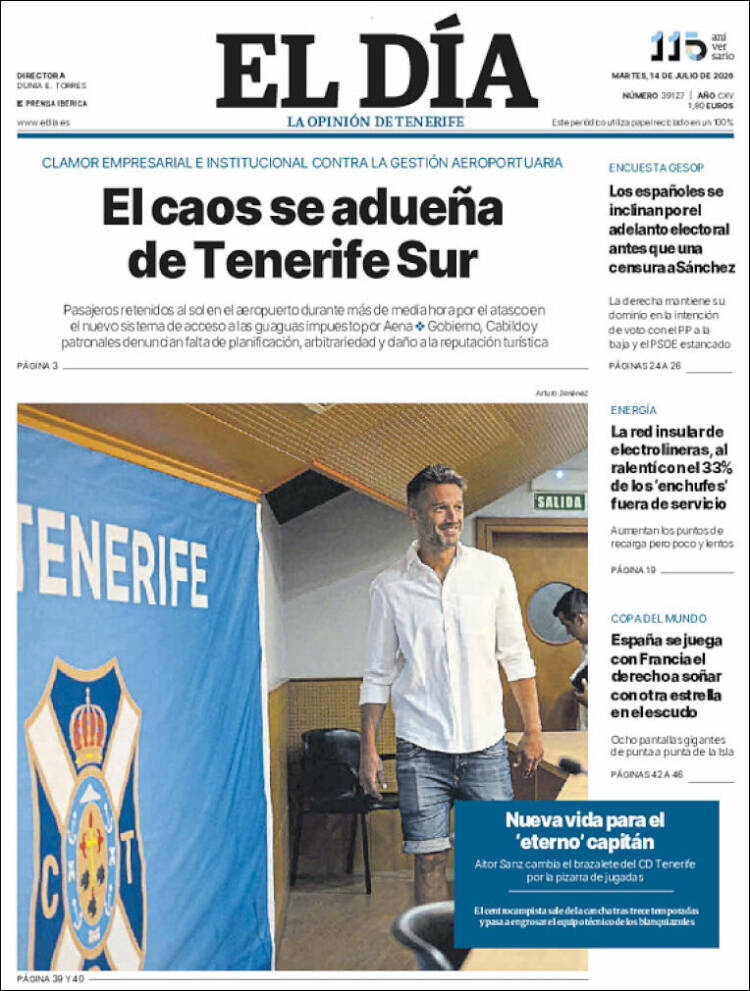 Portada de El Día (Espa&ntilde;a)