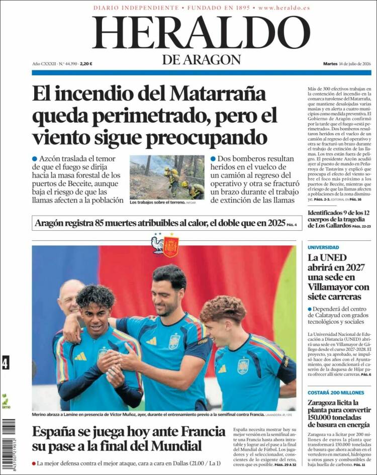 Portada de Heraldo de Aragón (Espa&ntilde;a)