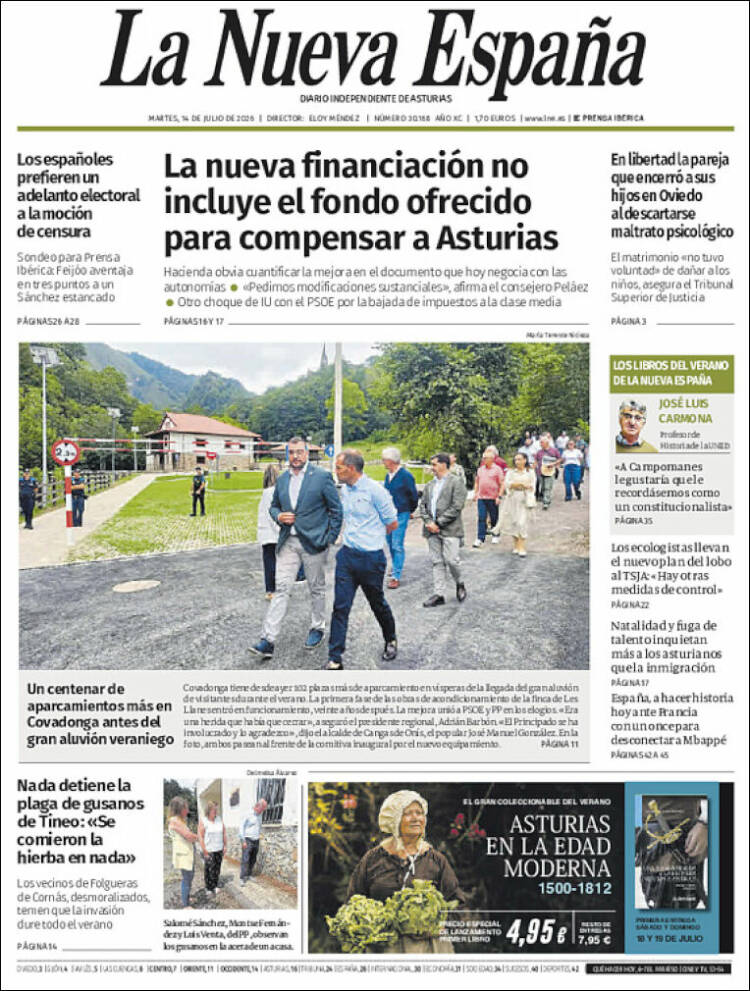 Portada de La Nueva España (Espa&ntilde;a)