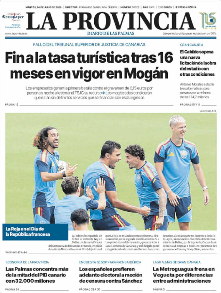 Portada de La Provincia (Espa&ntilde;a)