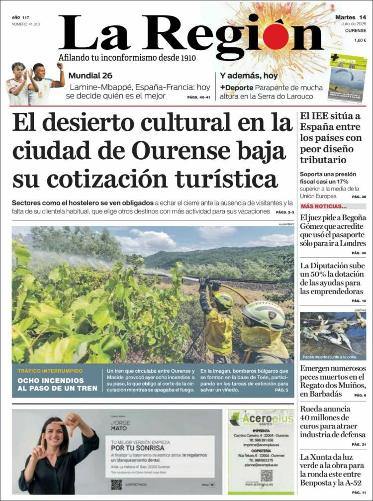 Portada de La Región de Ourense (Espa&ntilde;a)