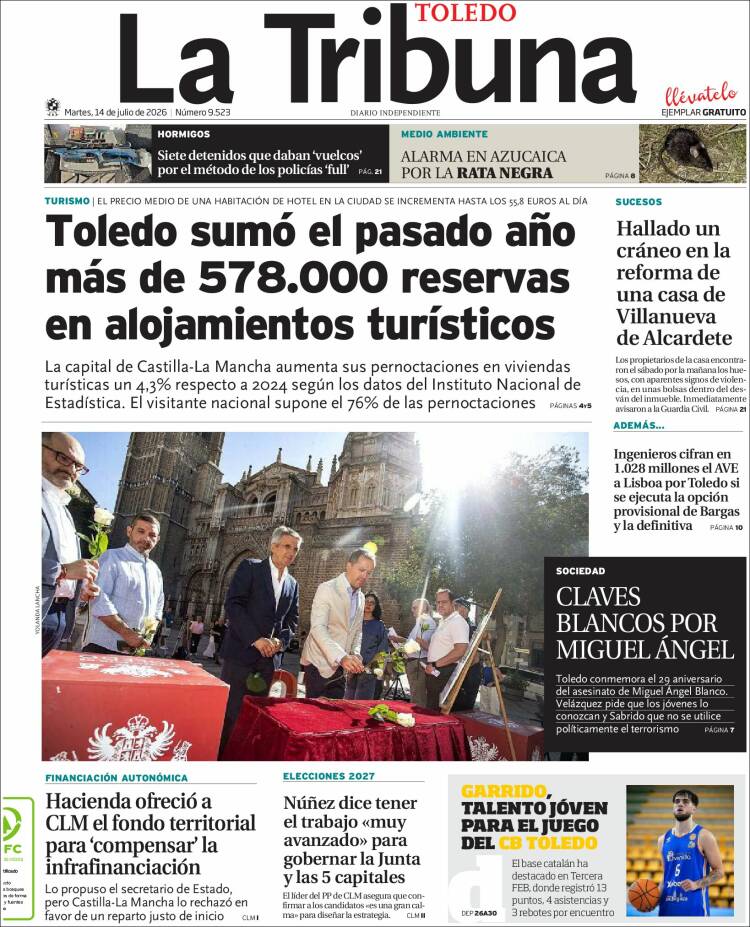 Portada de La Tribuna de Toledo (Espa&ntilde;a)