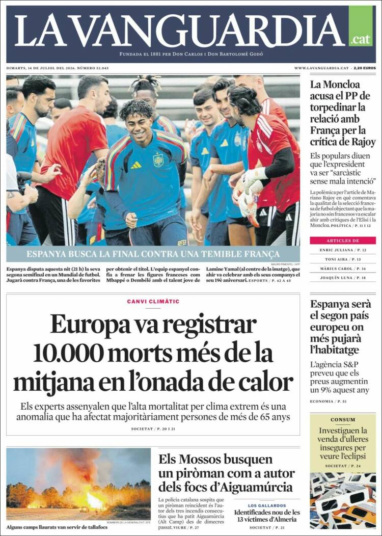 Portada de La Vanguardia (Espa&ntilde;a)