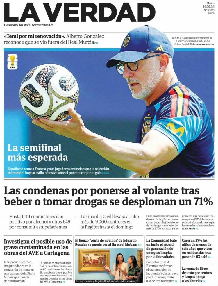 Portada de La Verdad de Murcia (Espa&ntilde;a)