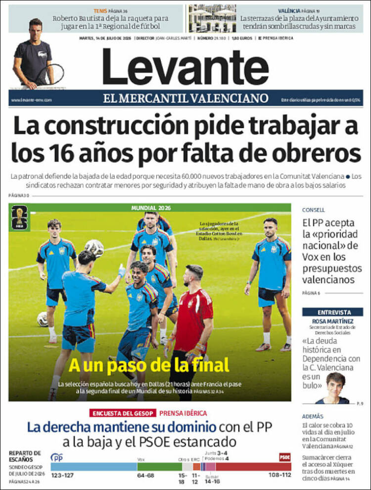 Portada de Levante (Espa&ntilde;a)