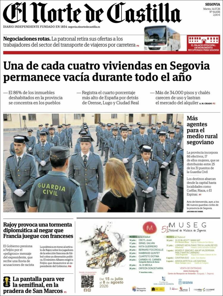 Portada de Norte de Castilla - Segovia (Espa&ntilde;a)