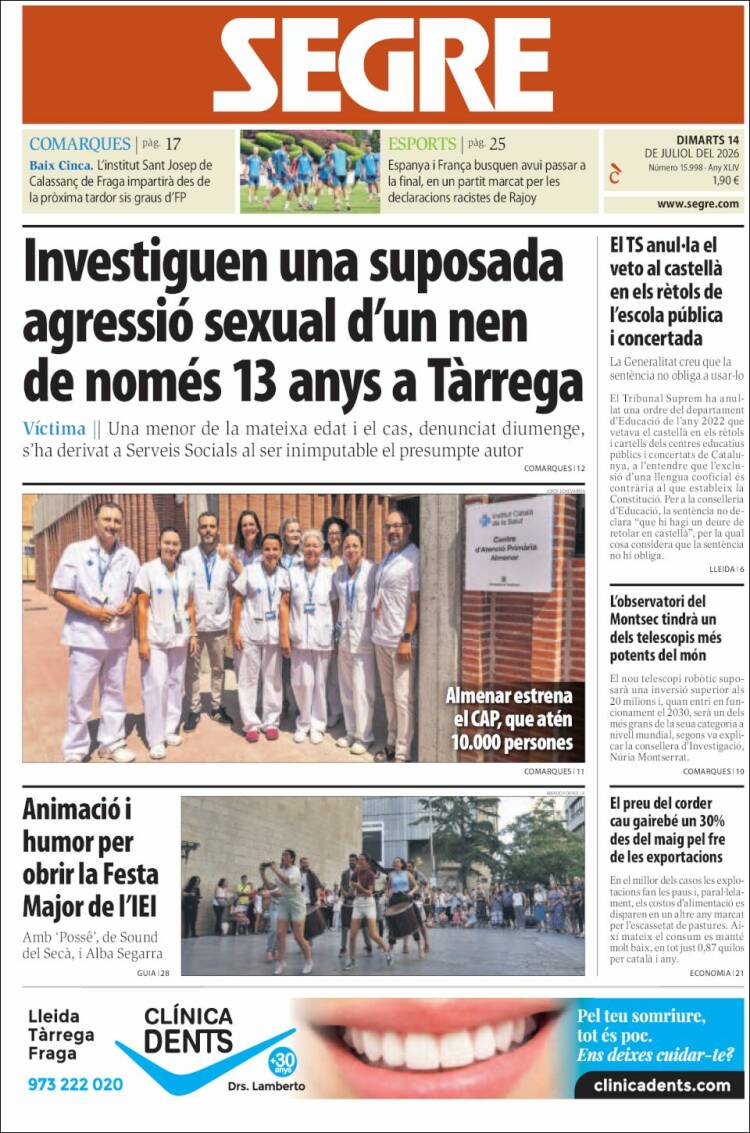 Portada de Segre (Espa&ntilde;a)