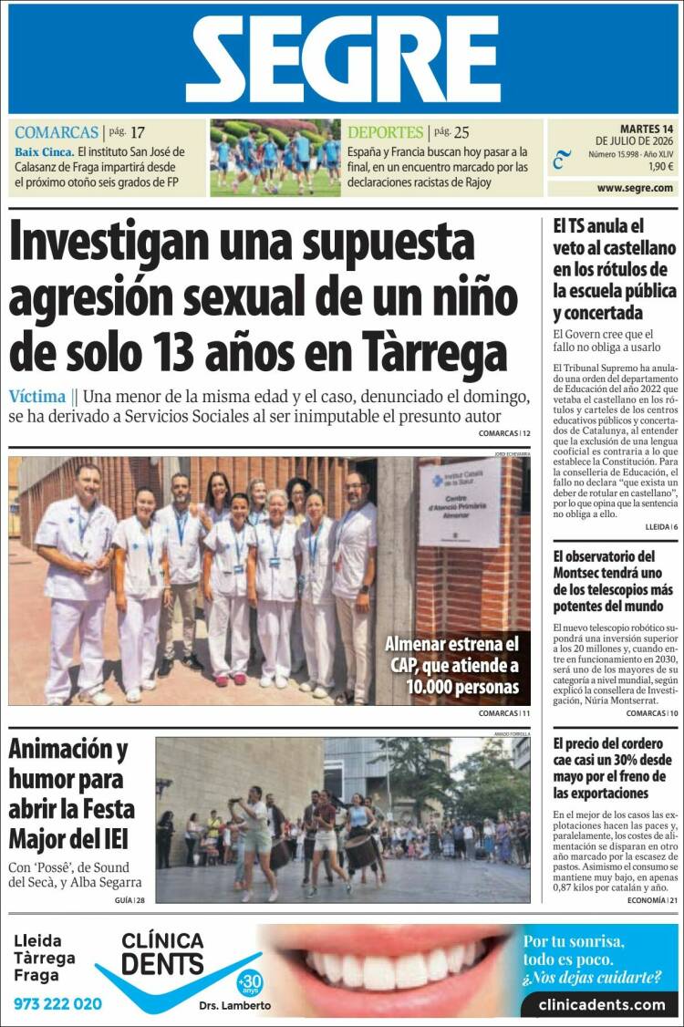 Portada de Segre  (Espa&ntilde;a)