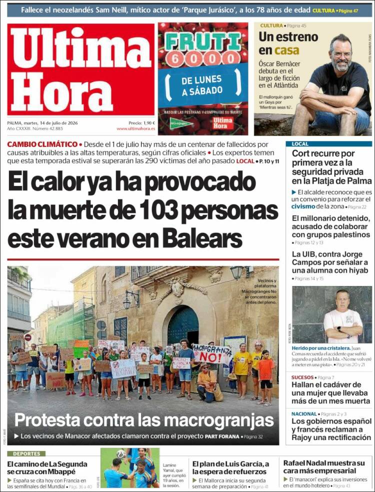 Portada de Última Hora (Espa&ntilde;a)