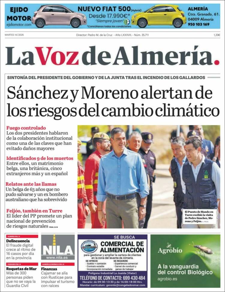 Portada de La Voz de Almería (Espa&ntilde;a)