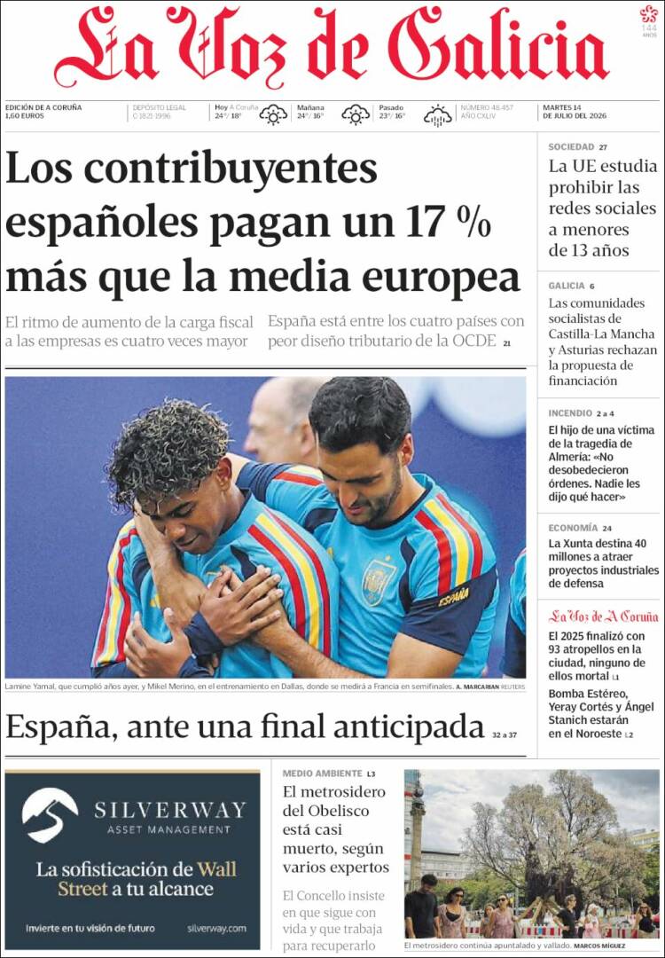 Portada de La Voz de Galicia (Espa&ntilde;a)