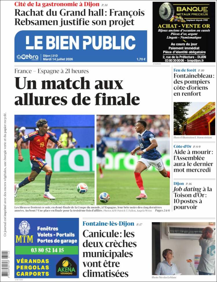Portada de Le Bien Public (Francia)