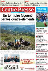 Portada de Centre Presse (Francia)