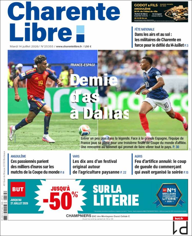 Portada de Charente Libre (Francia)