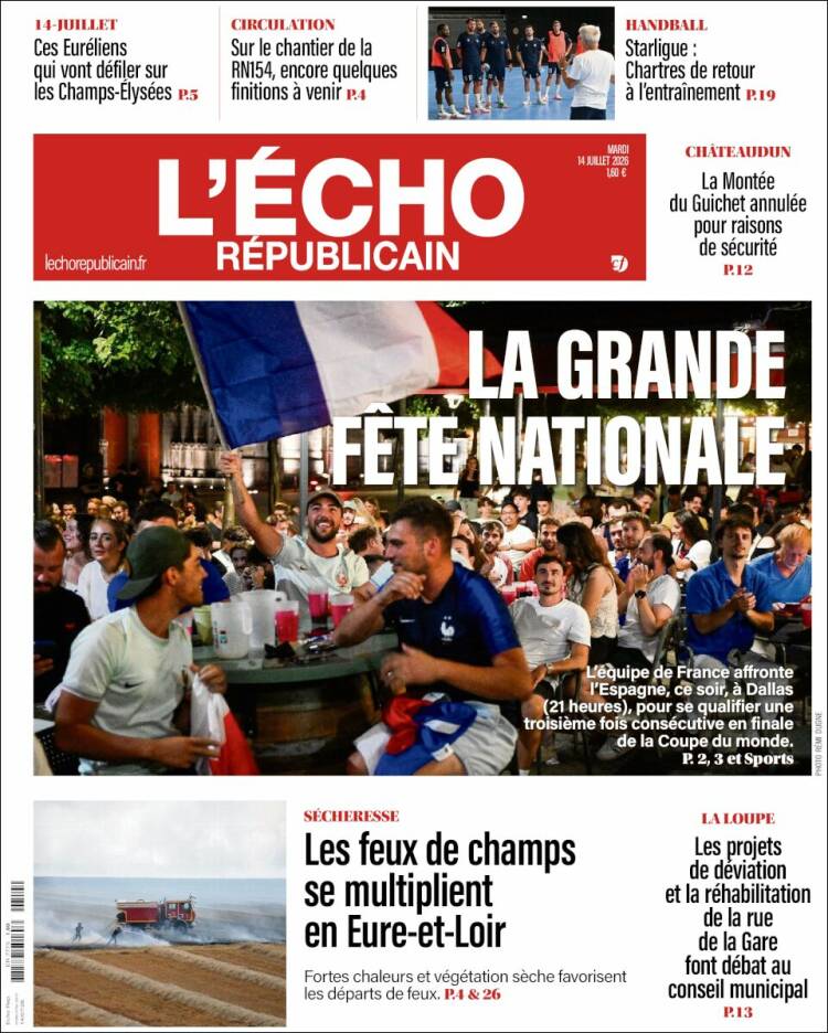 Portada de L'Echo Républicain (Francia)