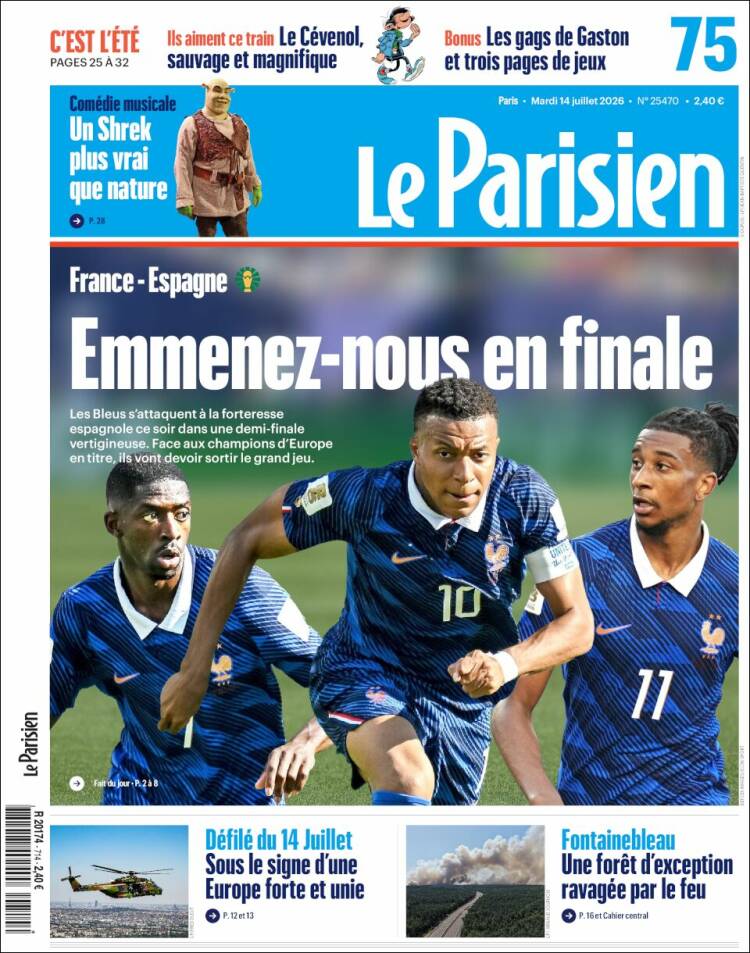 Portada de Le Parisien (Francia)